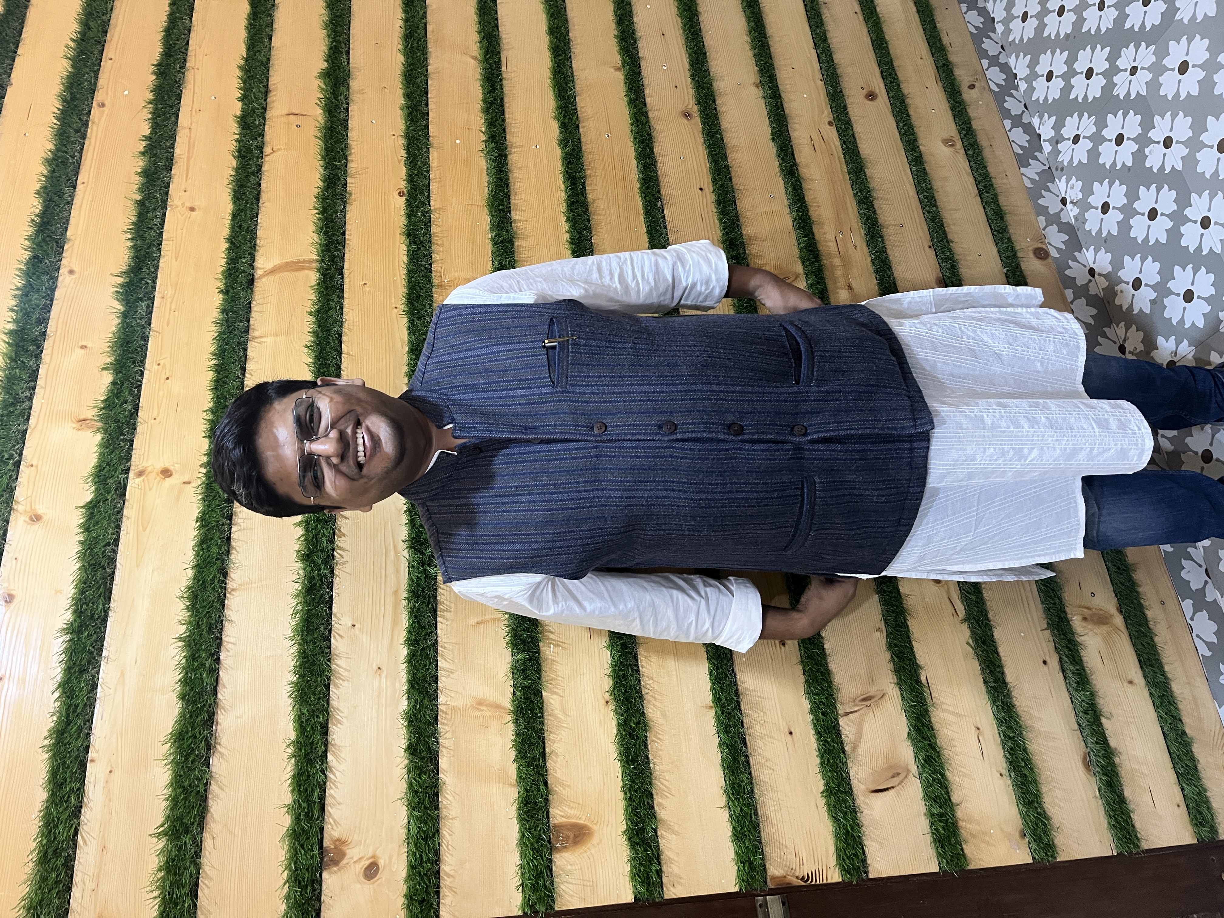 Aabhas Agarwal standing in traditional attire